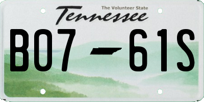 TN license plate B0761S