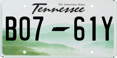 TN license plate B0761Y
