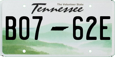 TN license plate B0762E