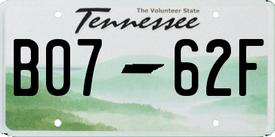 TN license plate B0762F