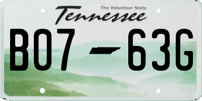 TN license plate B0763G