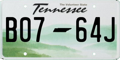TN license plate B0764J