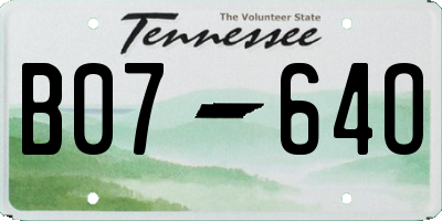 TN license plate B0764O