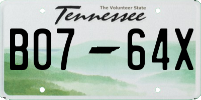 TN license plate B0764X