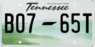 TN license plate B0765T
