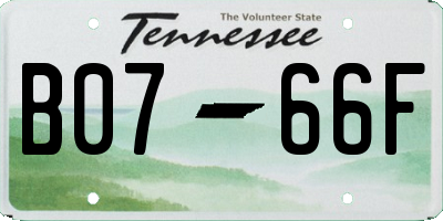 TN license plate B0766F