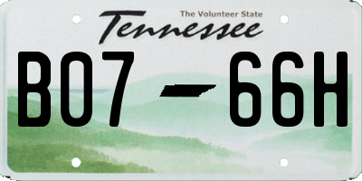 TN license plate B0766H