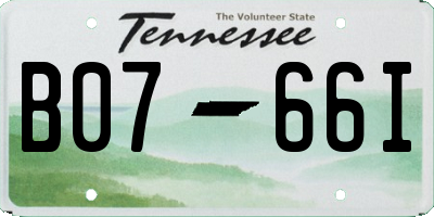 TN license plate B0766I