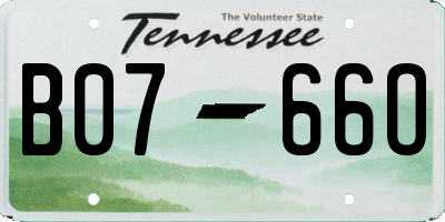 TN license plate B0766O