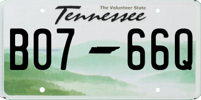 TN license plate B0766Q