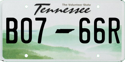 TN license plate B0766R