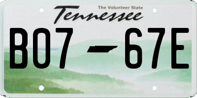 TN license plate B0767E