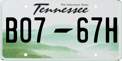 TN license plate B0767H