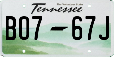 TN license plate B0767J