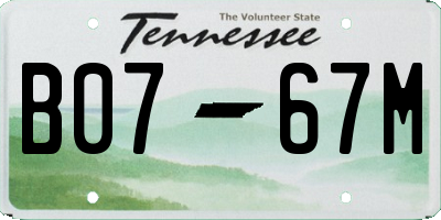 TN license plate B0767M