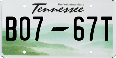 TN license plate B0767T