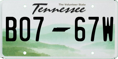 TN license plate B0767W