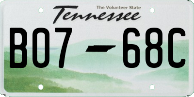 TN license plate B0768C