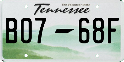 TN license plate B0768F