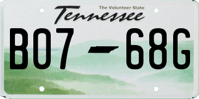 TN license plate B0768G