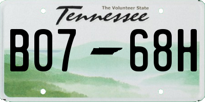 TN license plate B0768H