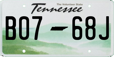 TN license plate B0768J