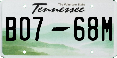 TN license plate B0768M