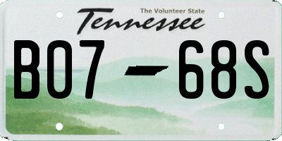 TN license plate B0768S