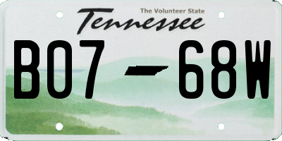 TN license plate B0768W