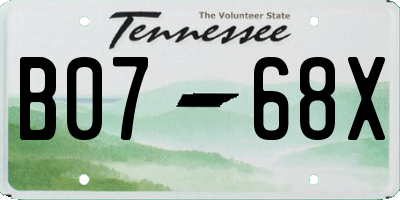 TN license plate B0768X