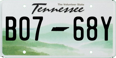 TN license plate B0768Y