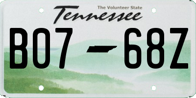 TN license plate B0768Z