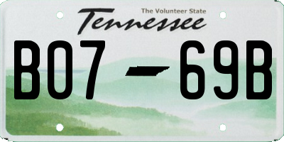 TN license plate B0769B