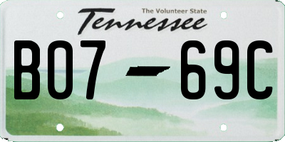 TN license plate B0769C