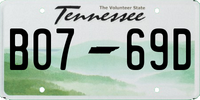 TN license plate B0769D