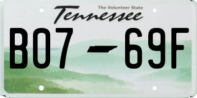TN license plate B0769F