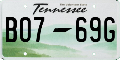 TN license plate B0769G