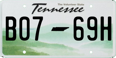 TN license plate B0769H