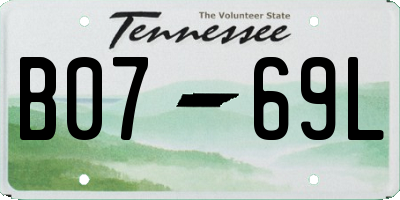 TN license plate B0769L