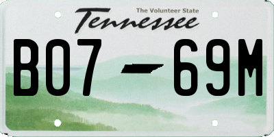 TN license plate B0769M