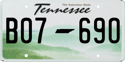 TN license plate B0769O