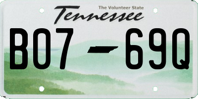 TN license plate B0769Q