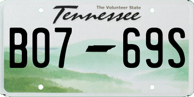TN license plate B0769S