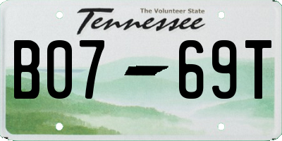 TN license plate B0769T