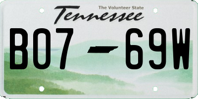 TN license plate B0769W