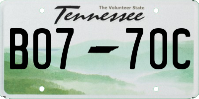 TN license plate B0770C