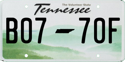 TN license plate B0770F