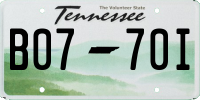 TN license plate B0770I