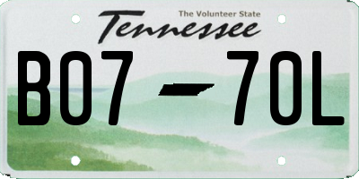 TN license plate B0770L