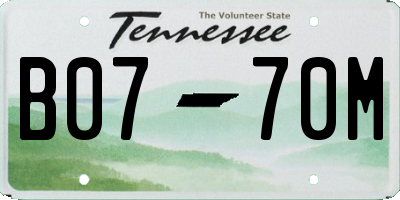 TN license plate B0770M